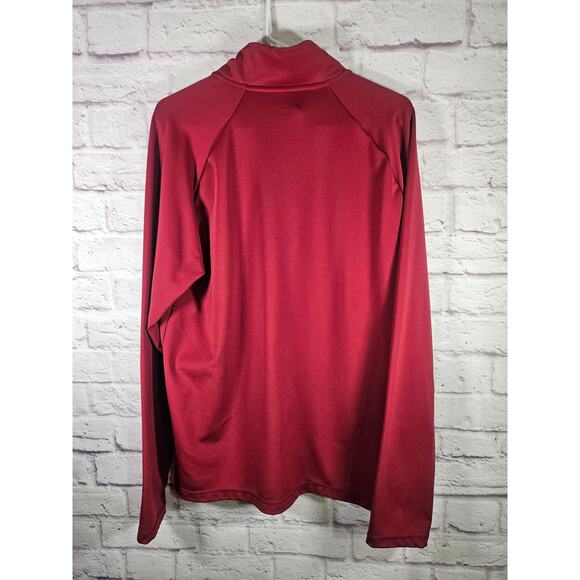 PUMA Men's Ess Active 1/4 Zip Runner Jacket Tibetan Medium Red Black - Picture 3 of 8